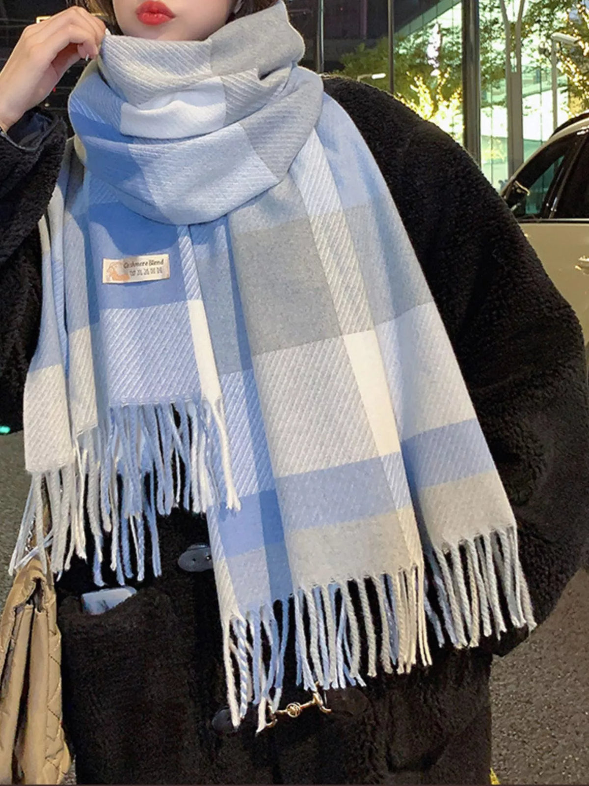 Fringe Plaid Scarf - Lilixa.store