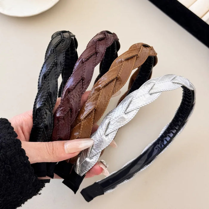 PU Leather Braided Hair Headband - Lilixa.store