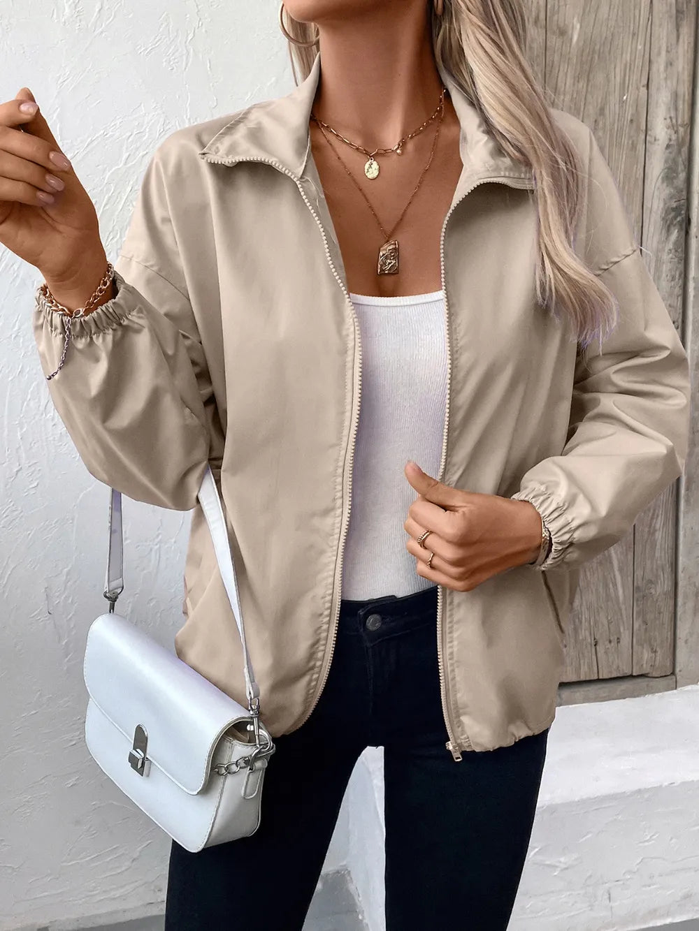 Ivy Lane Pocketed Zip Up Long Sleeve Jacket, view 4