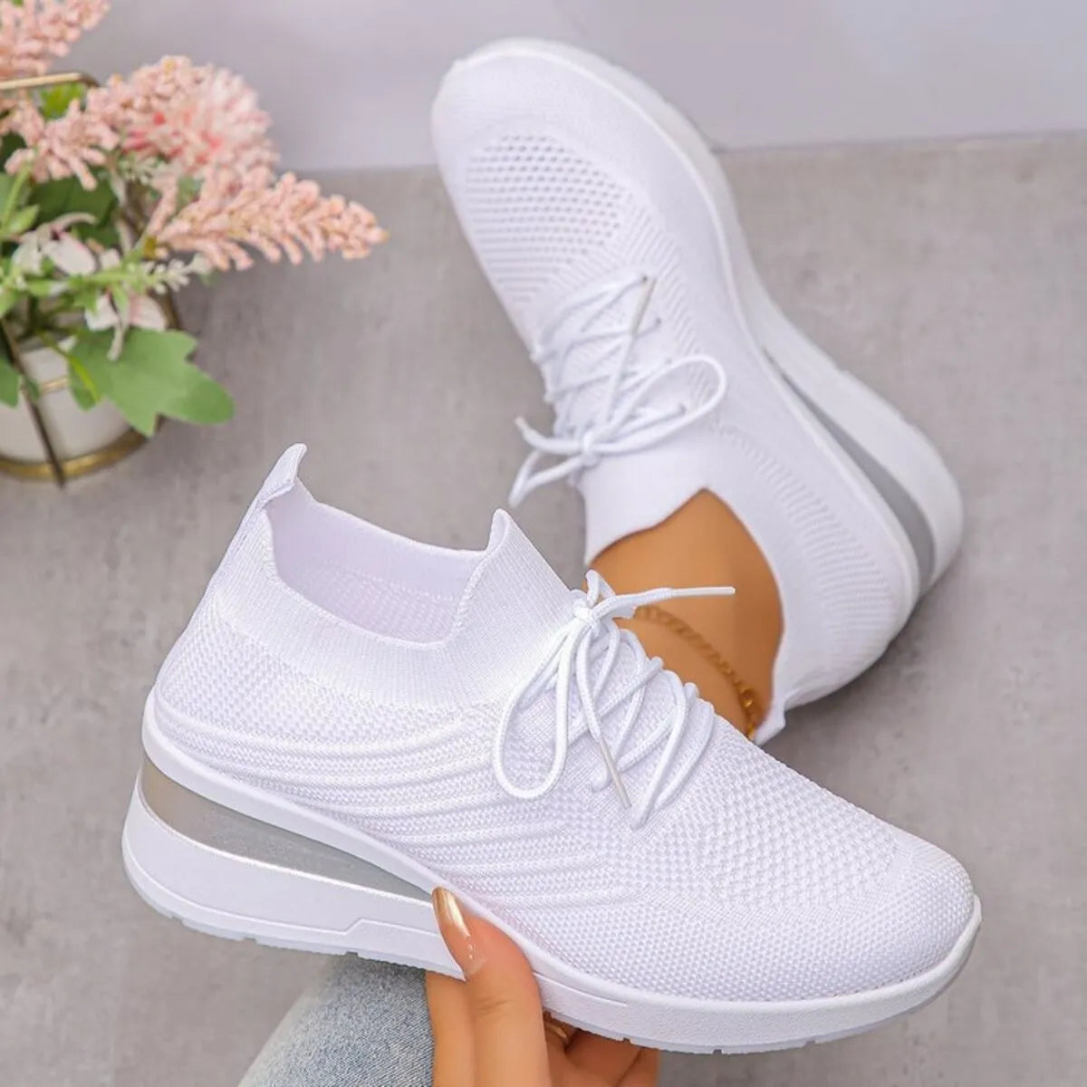 Lace Up Wedge Athletic - Lilixa.store