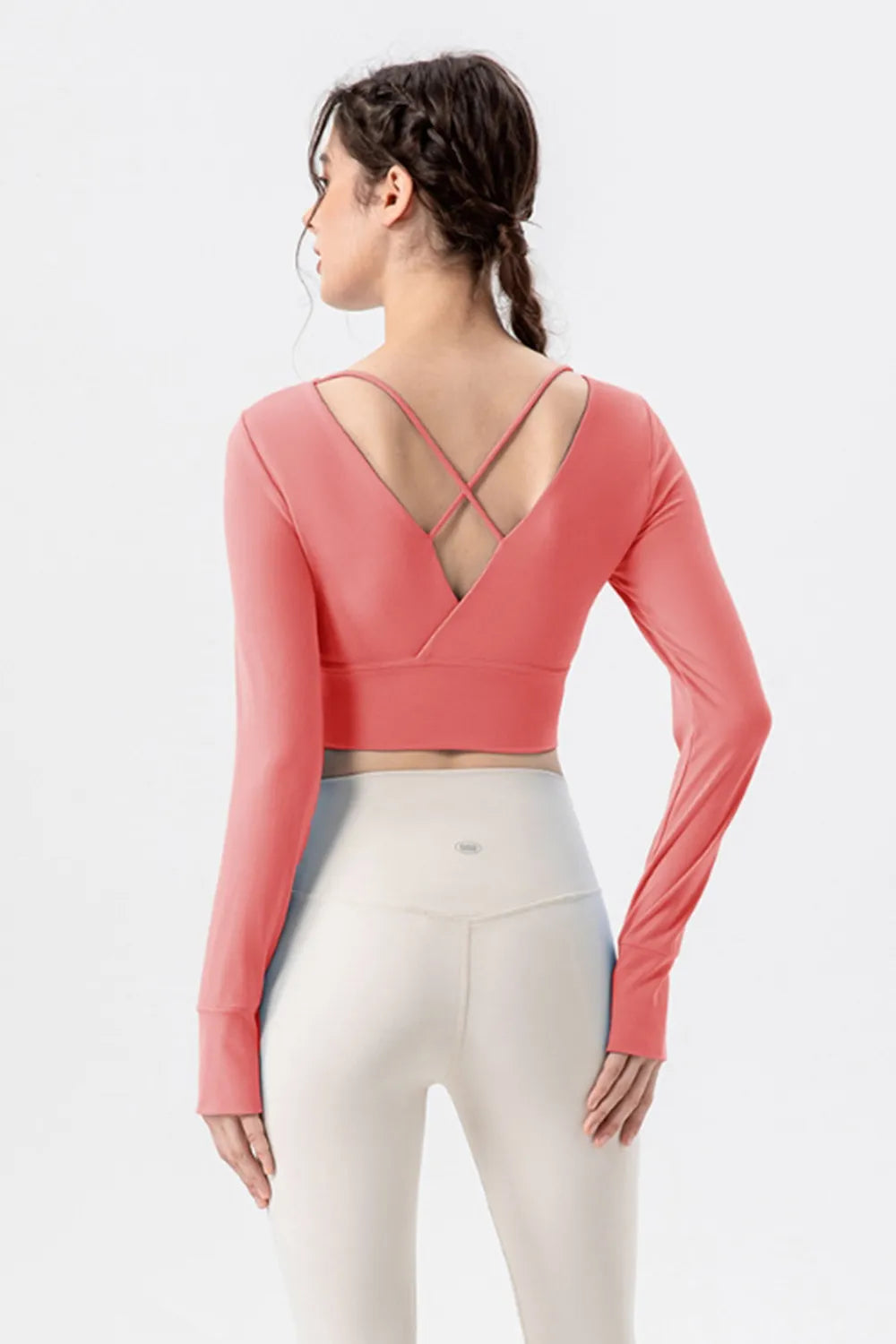 Square Neck Crisscross Active T-Shirt - Lilixa.store