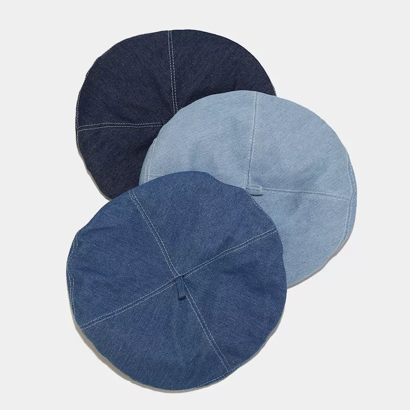 Vintage Style Denim Beret Hat - Lilixa.store