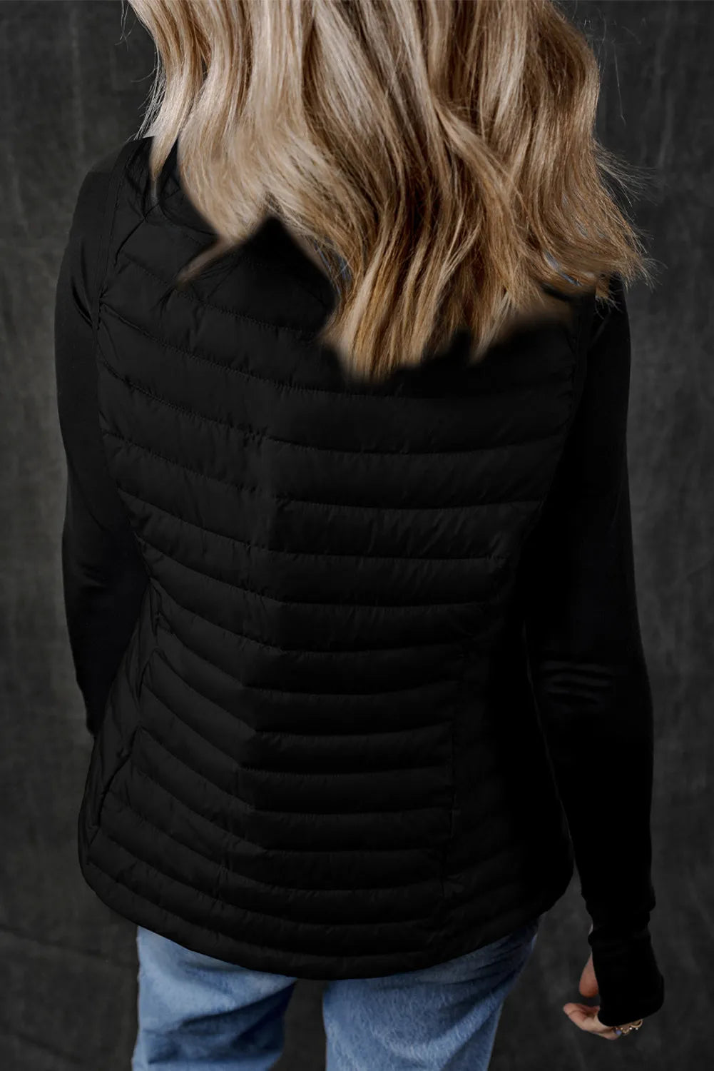 Pocketed Zip Up Vest Coat, view 6