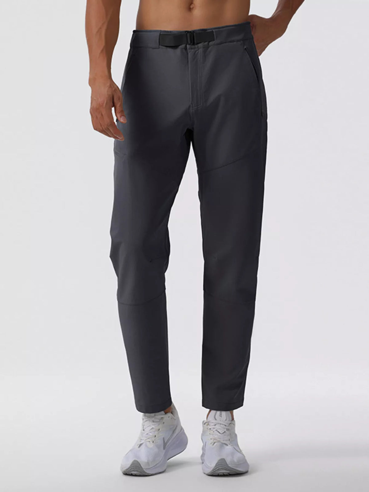 Men's Plus Size Lightweight Pants with Pockets in Dark Gray