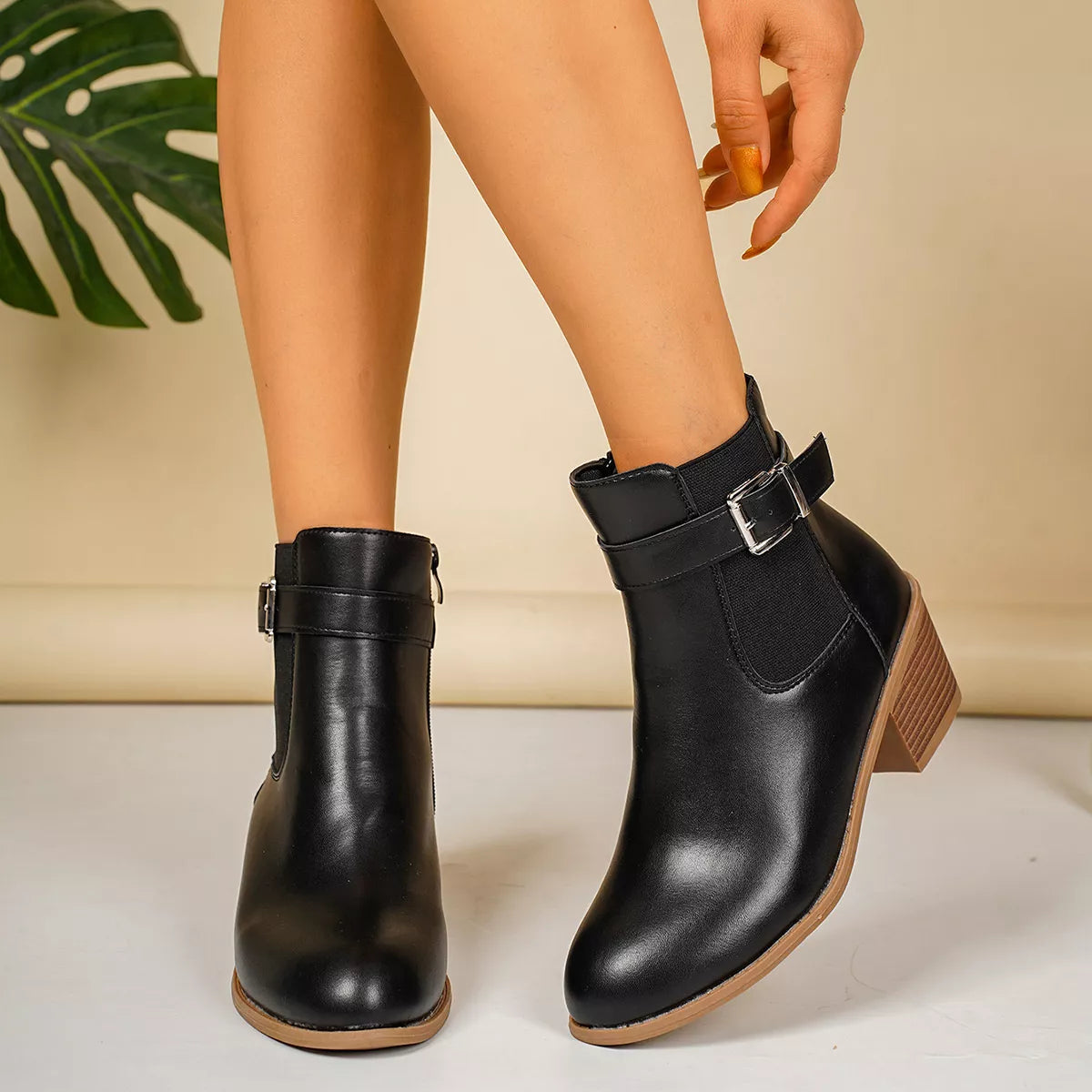 Point Toe Block Heels Boots - Lilixa.store