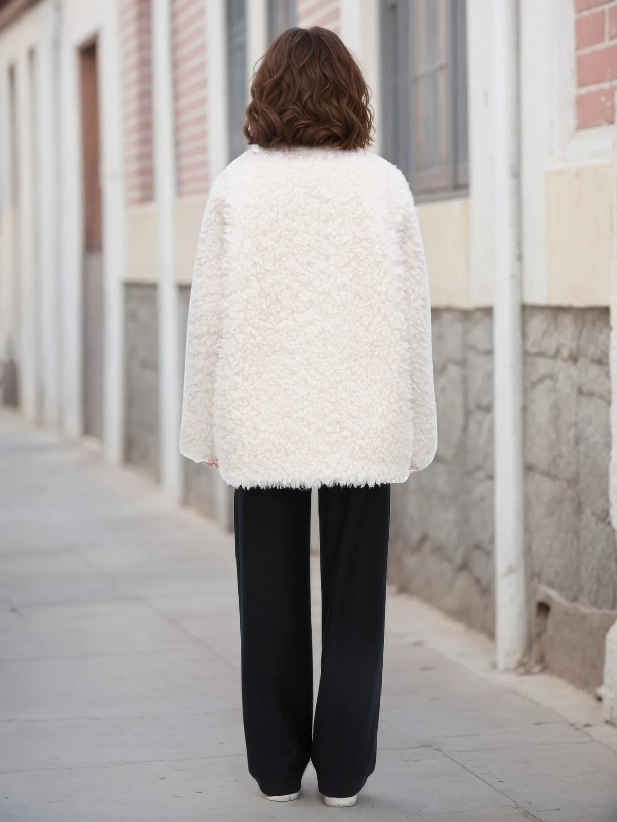 Fleece Button Up Long Sleeve Outerwear - Lilixa.store