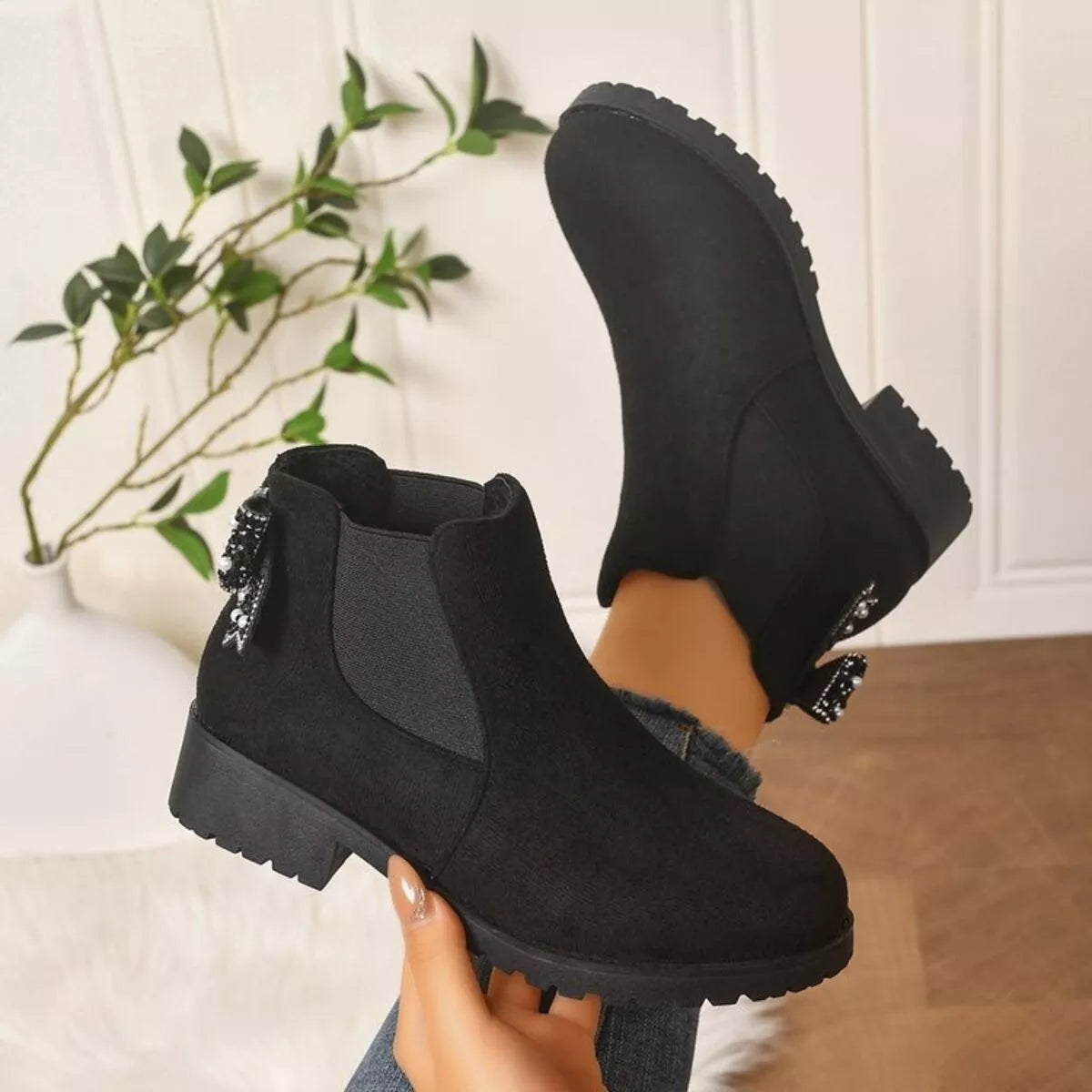 Round Toe Block Heels Boots - Lilixa.store