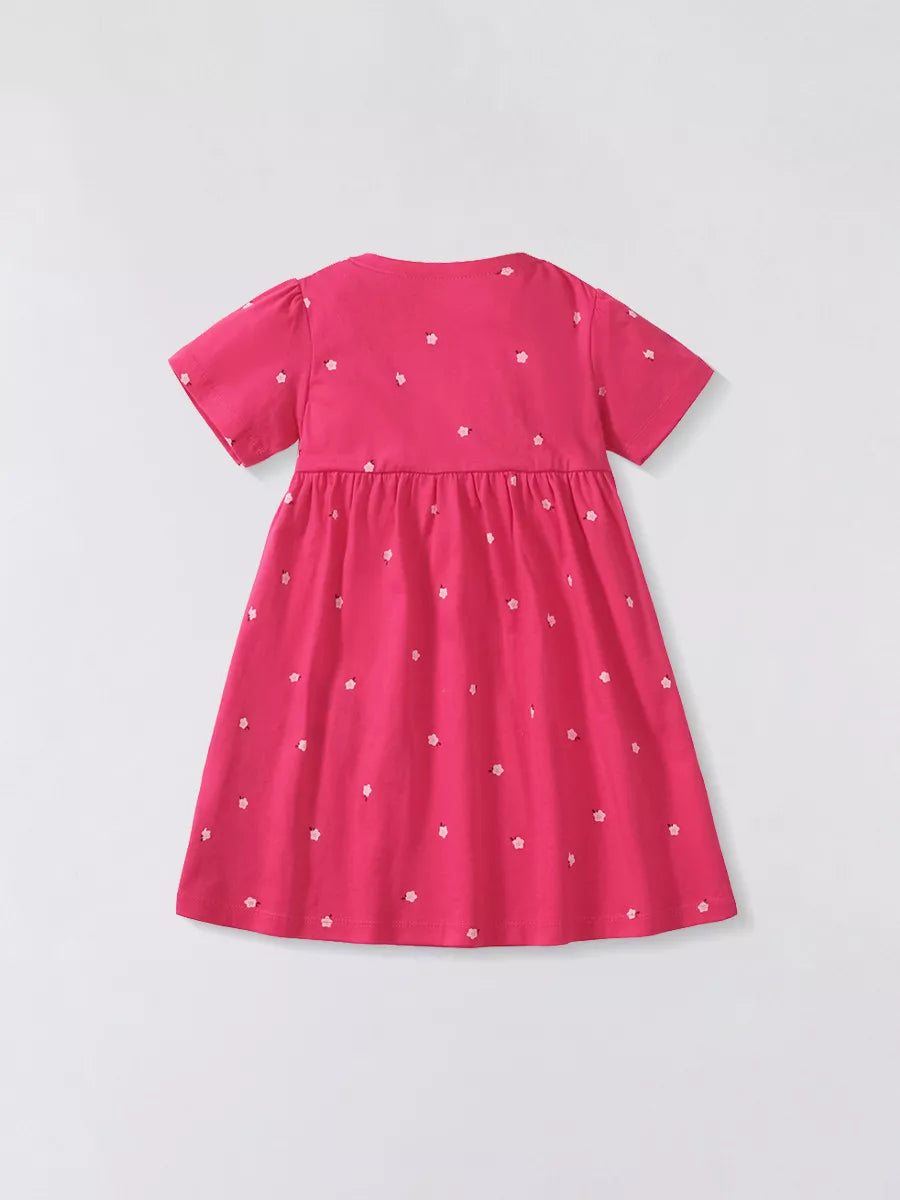 Children's Unicorn Polka Dot Round Neck Dress - Lilixa.store