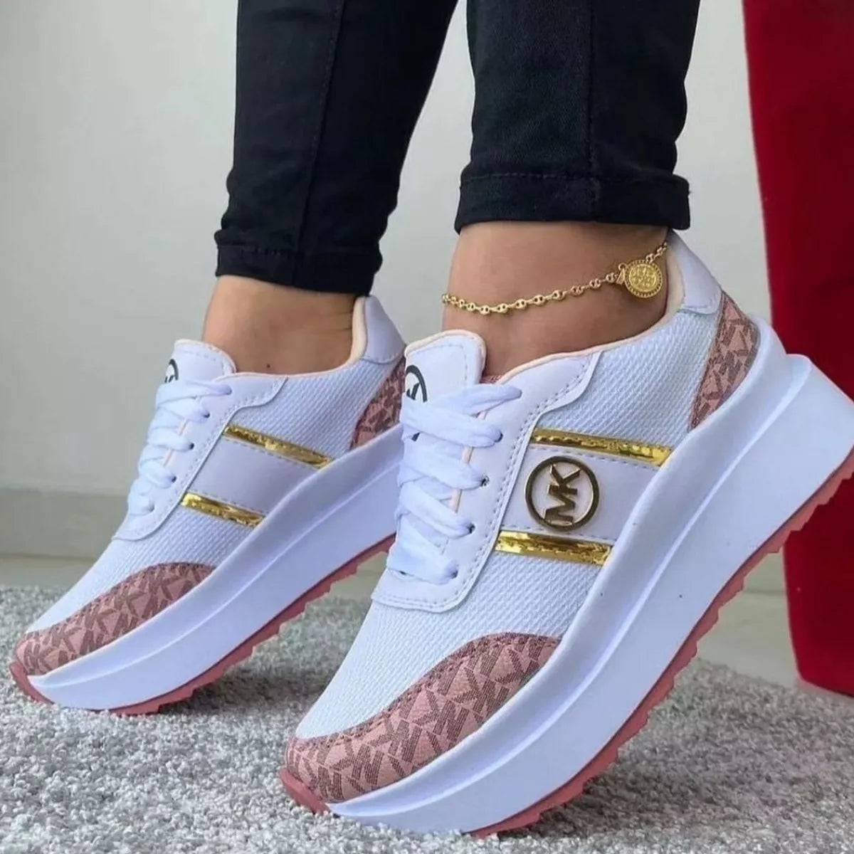 Round Toe Platform Sneakers - Lilixa.store