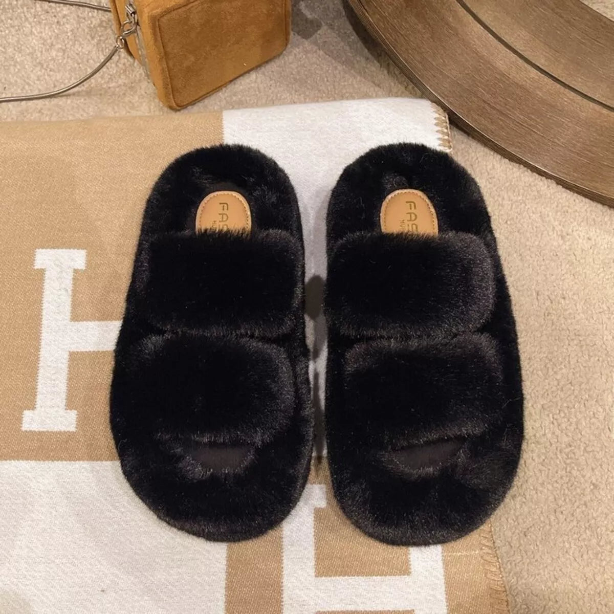 Fuzzy Open Toe Slippers - Lilixa.store