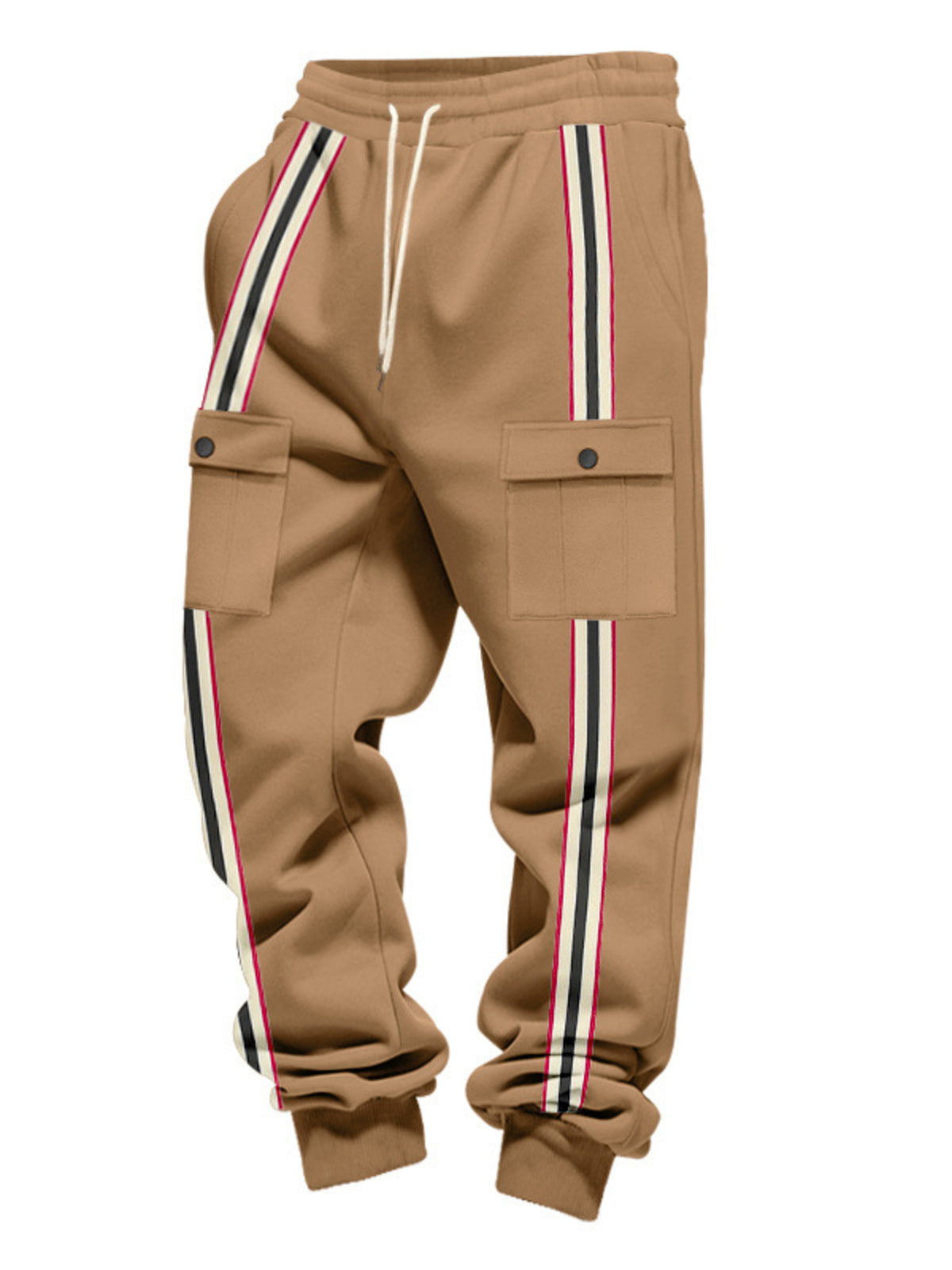 Men's Full Size Casual Striped Cargo Joggers Plus Size