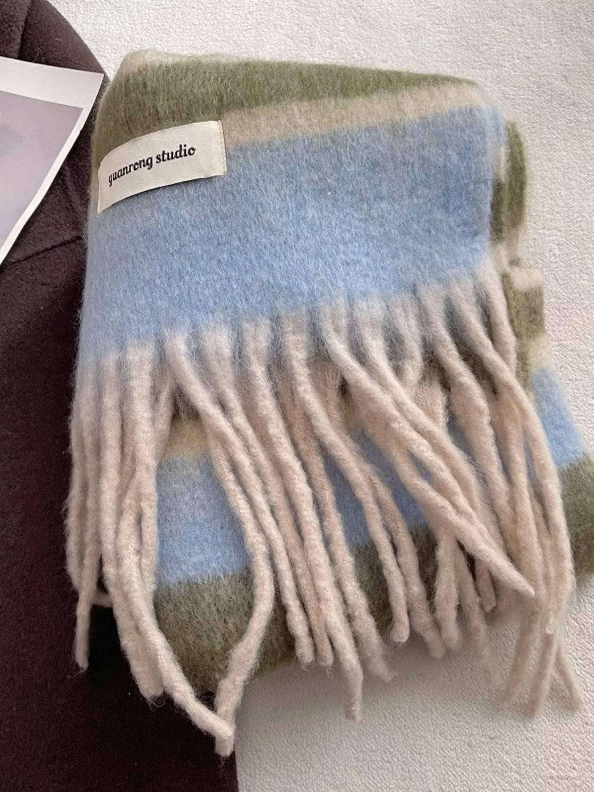 Soft Plaid Tassel Warm Scarf - Lilixa.store