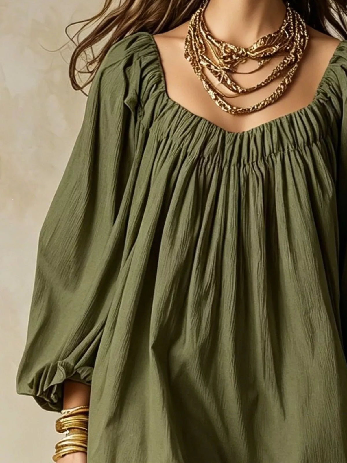 Flowy Balloon Sleeve Mini Dress - Lilixa.store