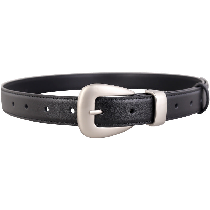 Buckle Skinny Leather Belt - Lilixa.store