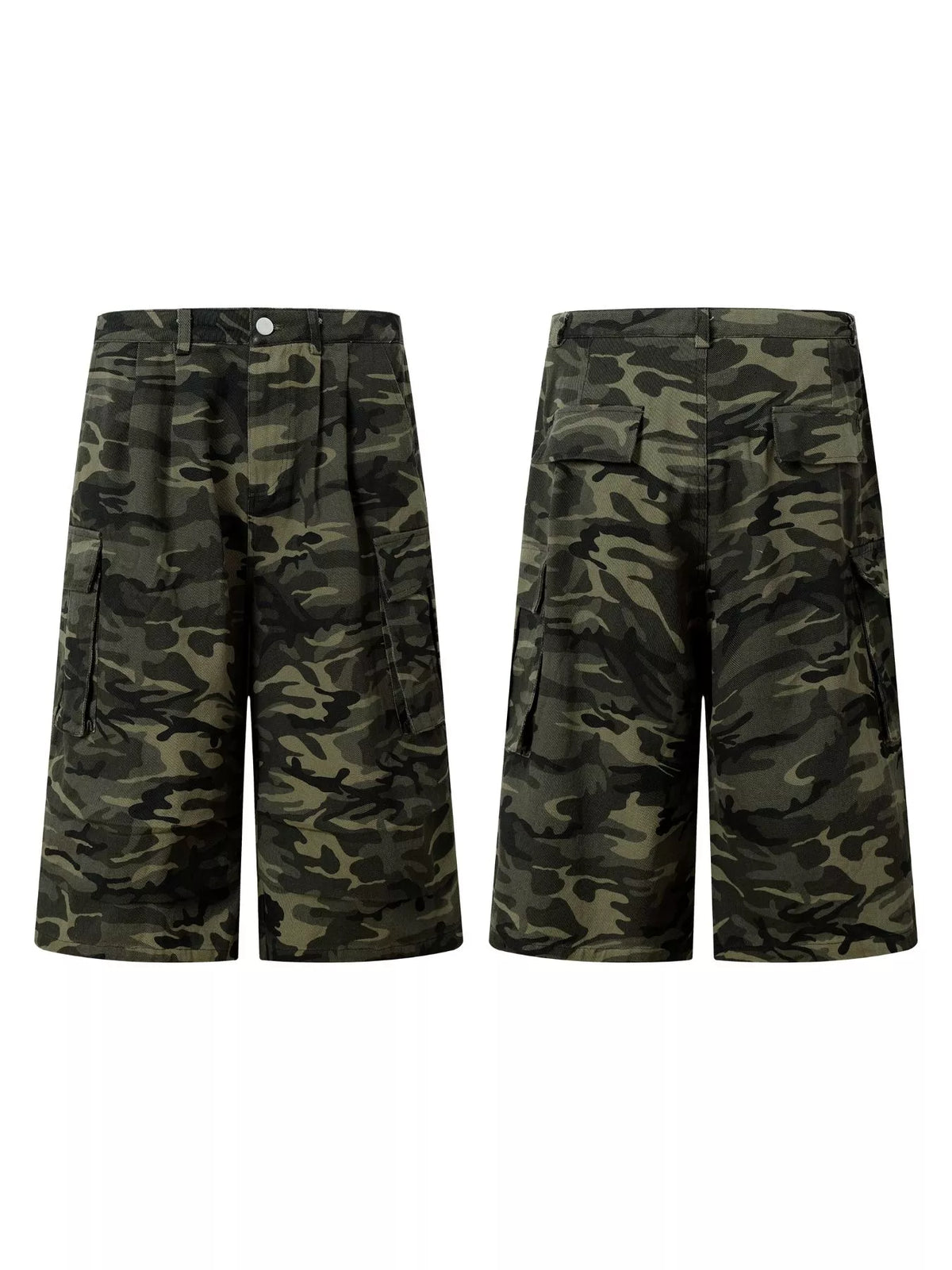Men's Camouflage Cargo Wide-Leg Capris - Lilixa.store