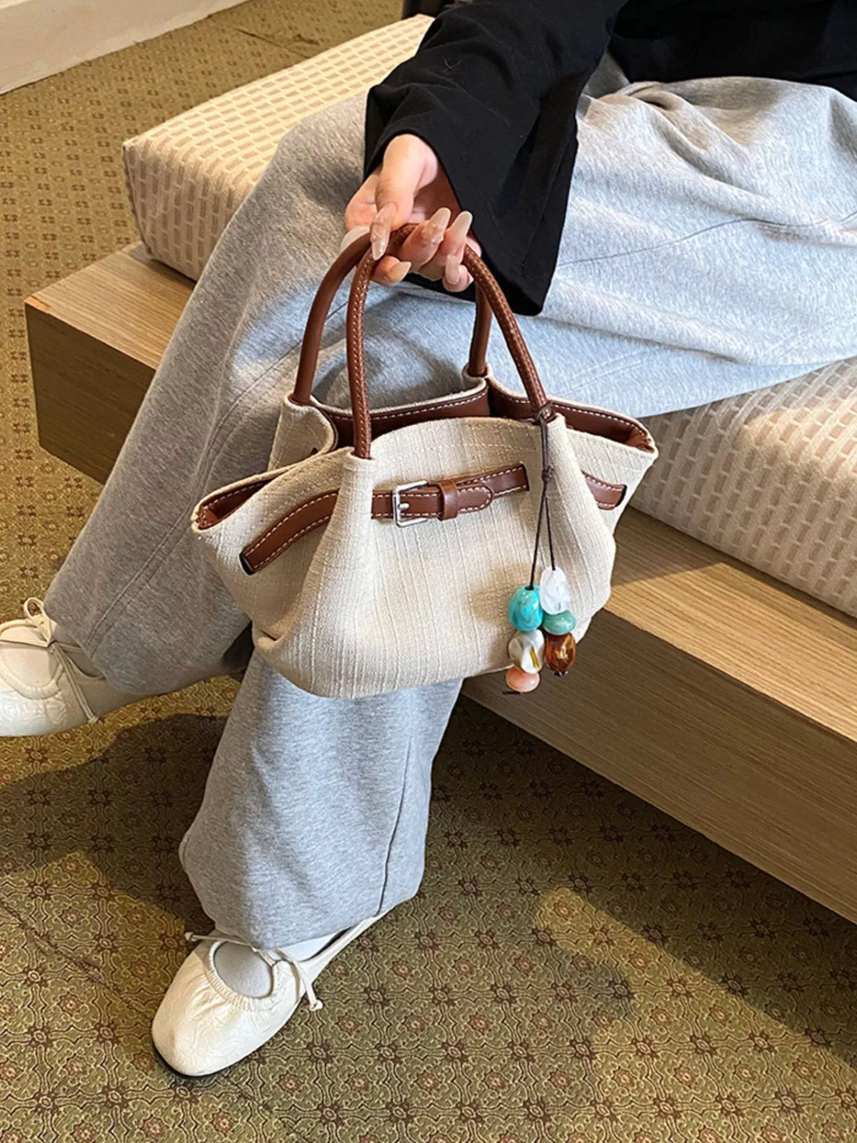 Buckle Decor Crossbody Bag