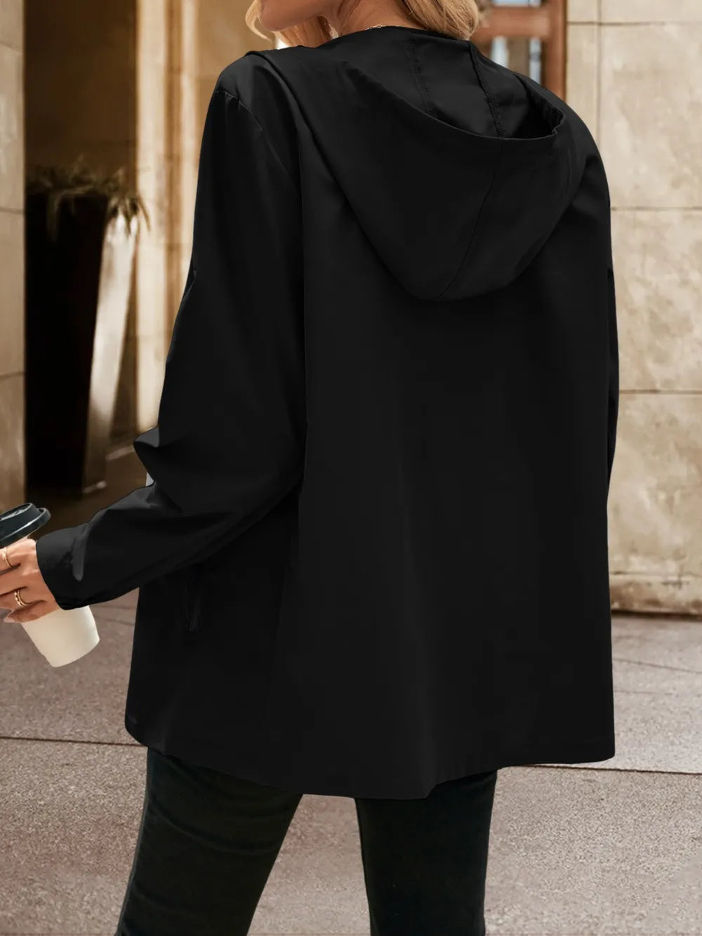 Ivy Lane Pocketed Zip Up Hooded Jacket, view 16