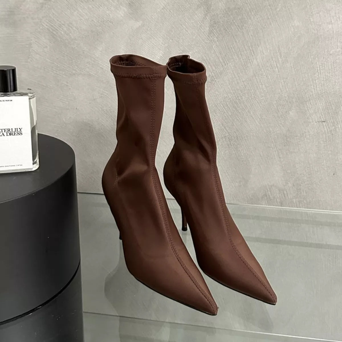 Point Toe Mid Heel Boots