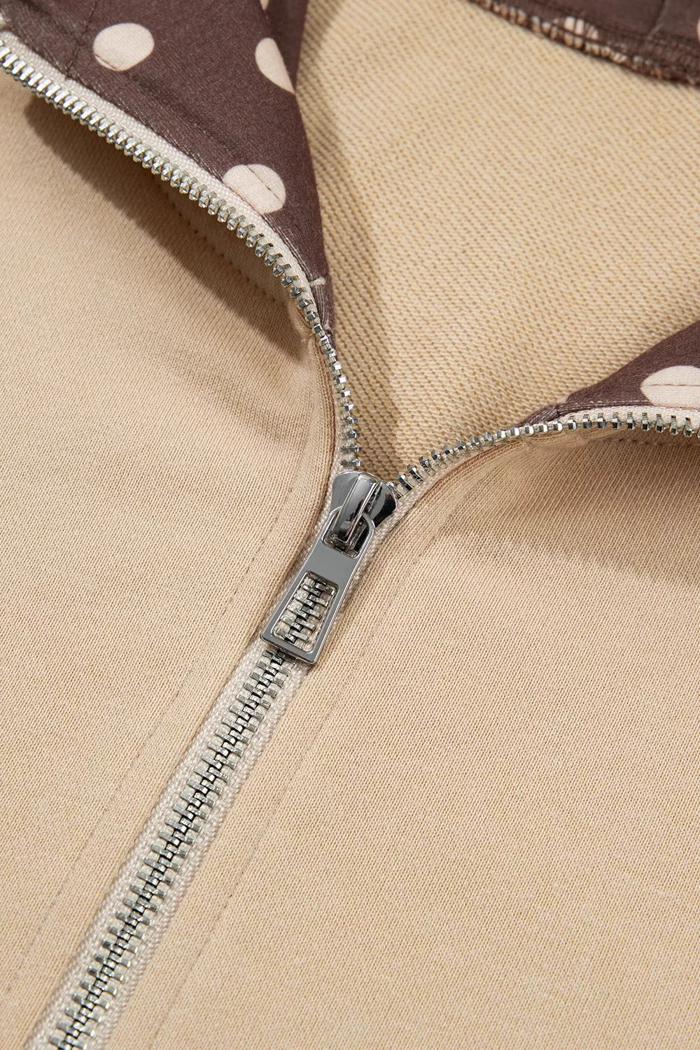 Polka Dot Zip-Up Hoodie