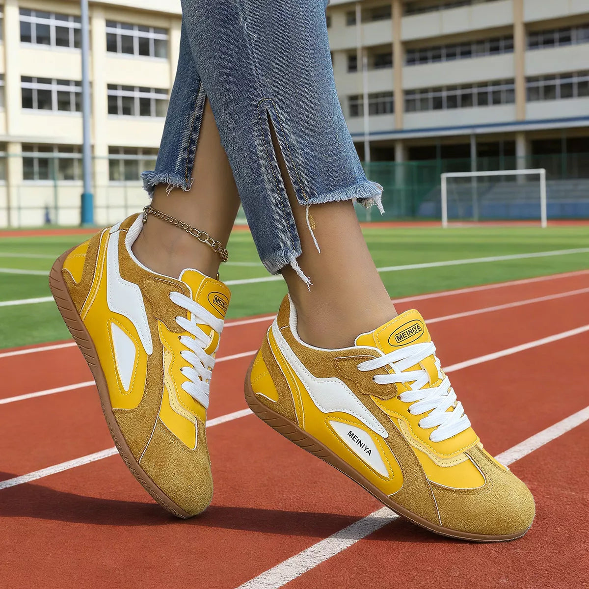 Round Toe Lace Up Sneakers - Lilixa.store