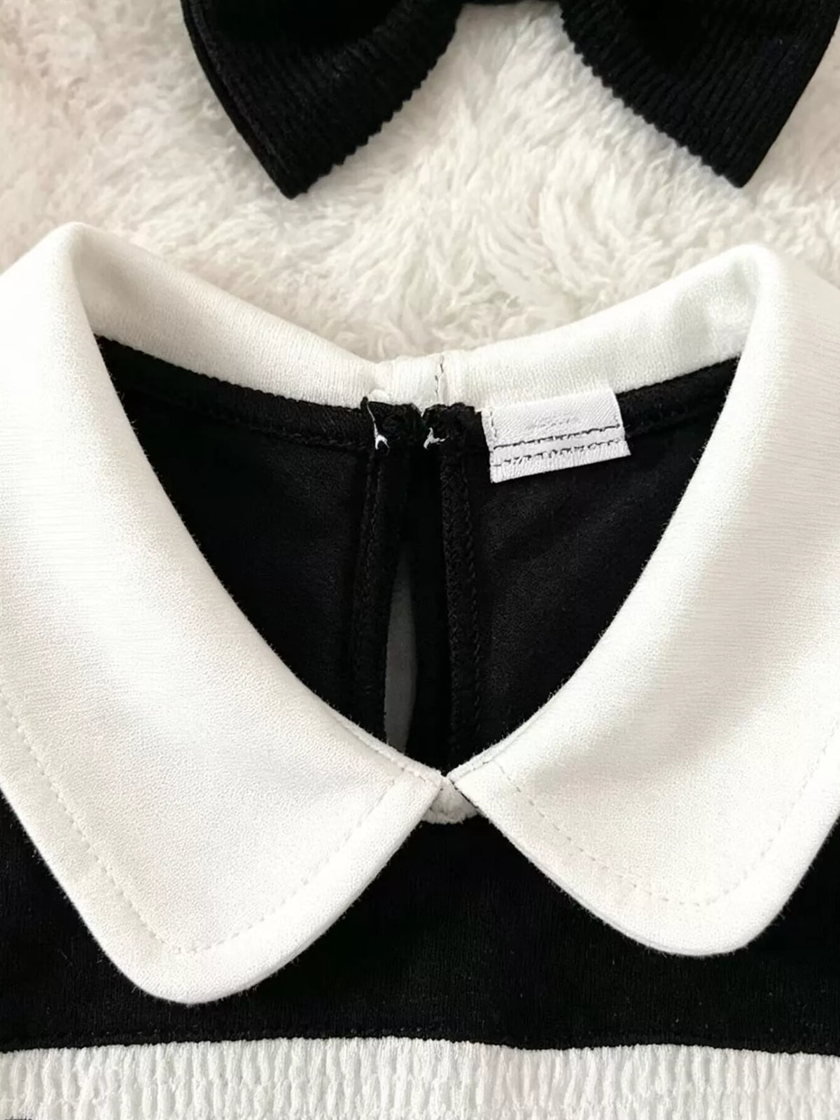 Children's Halloween 'BOO' Ghost Velvet Bodysuit Dress and Bow Headband Set - Lilixa.store