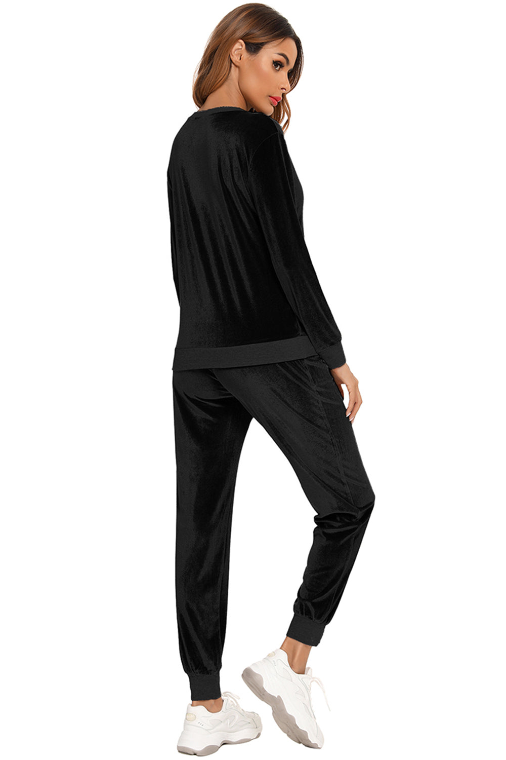 Round Neck Long Sleeve Loungewear Set with Pockets - Lilixa.store