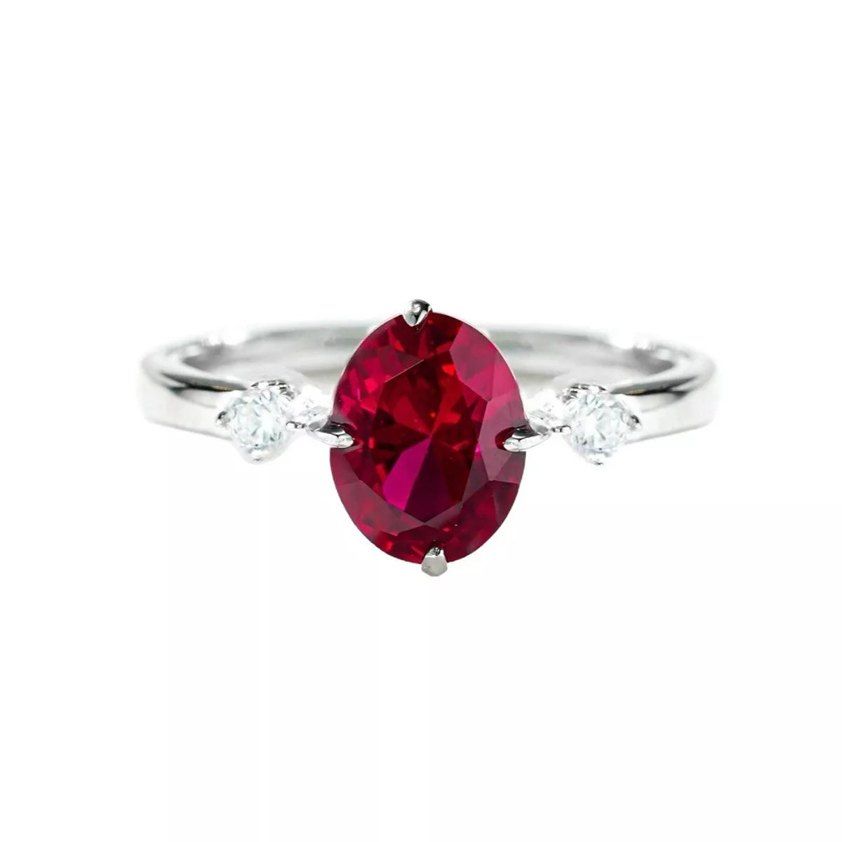 925 Sterling Silver Zircon Oval-Cut Ring - Lilixa.store