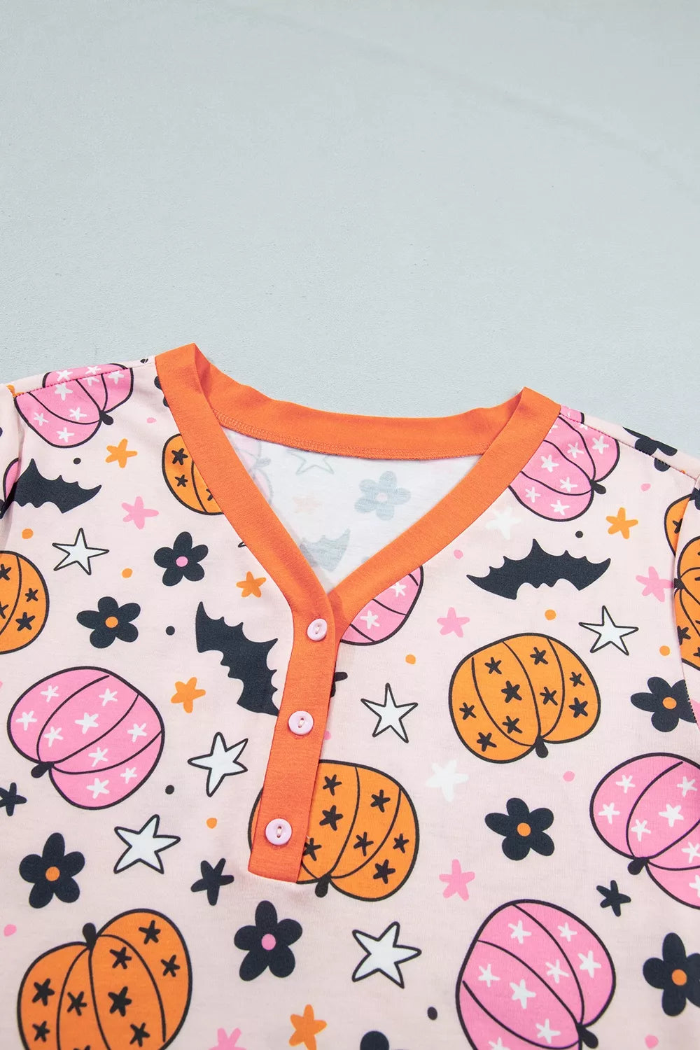 Halloween Pumpkin Print Long Sleeve Home Wear Lounge Set - Lilixa.store