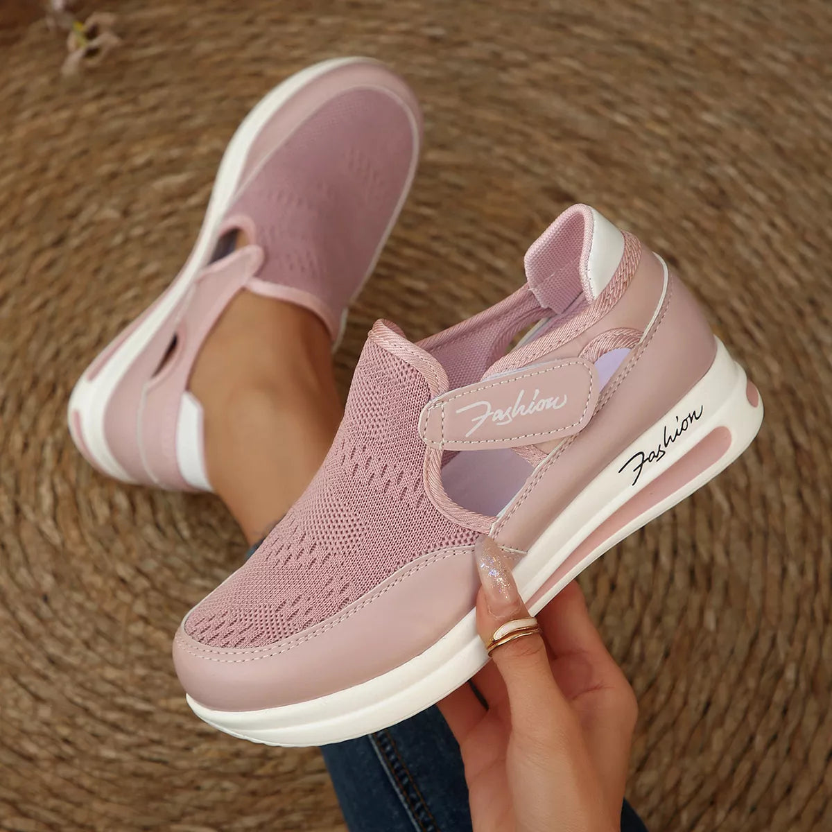 Breathable Mesh Wedge Sneakers - Lilixa.store