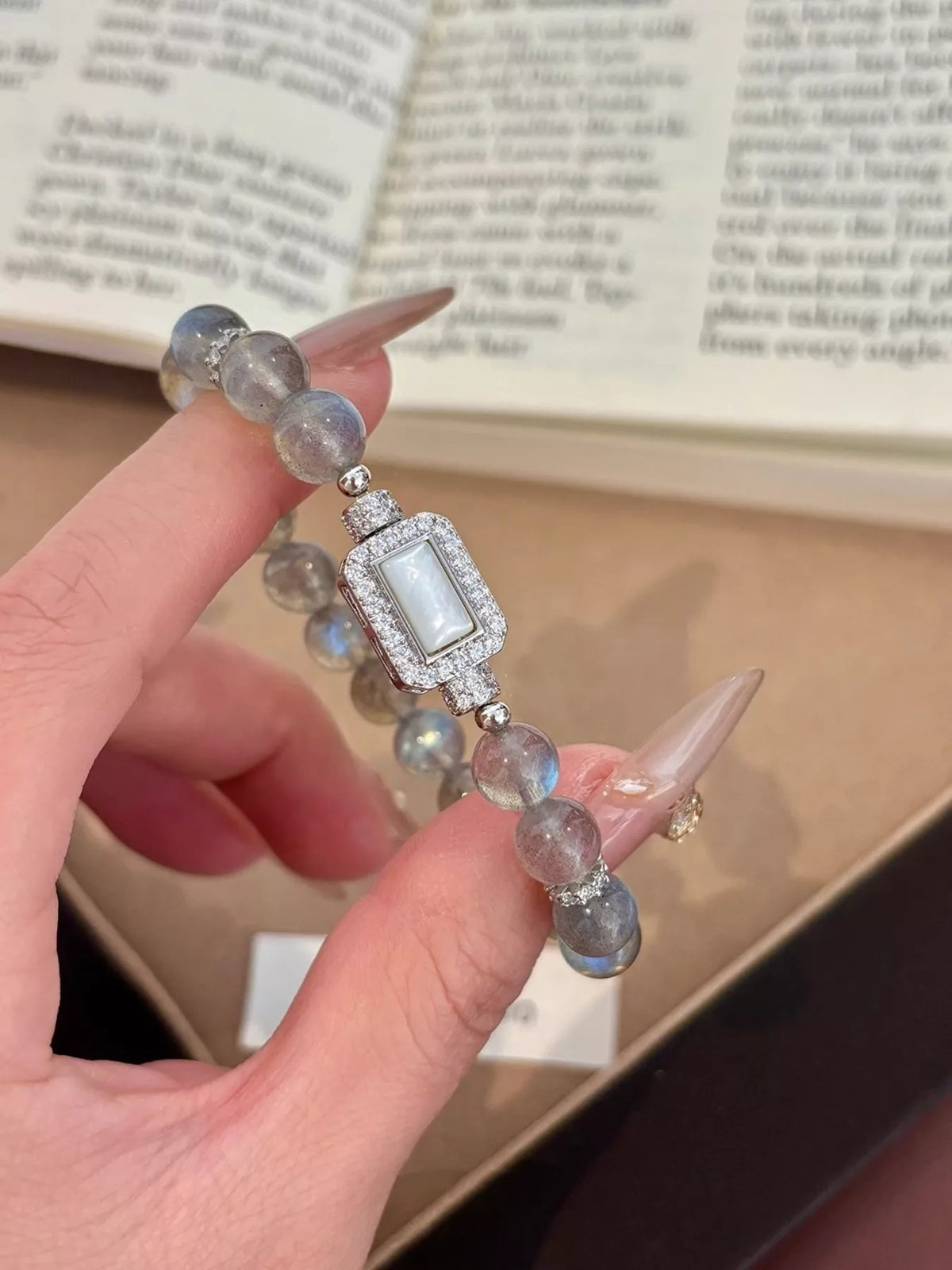 Moonstone Bead Geometric Bracelet - Lilixa.store
