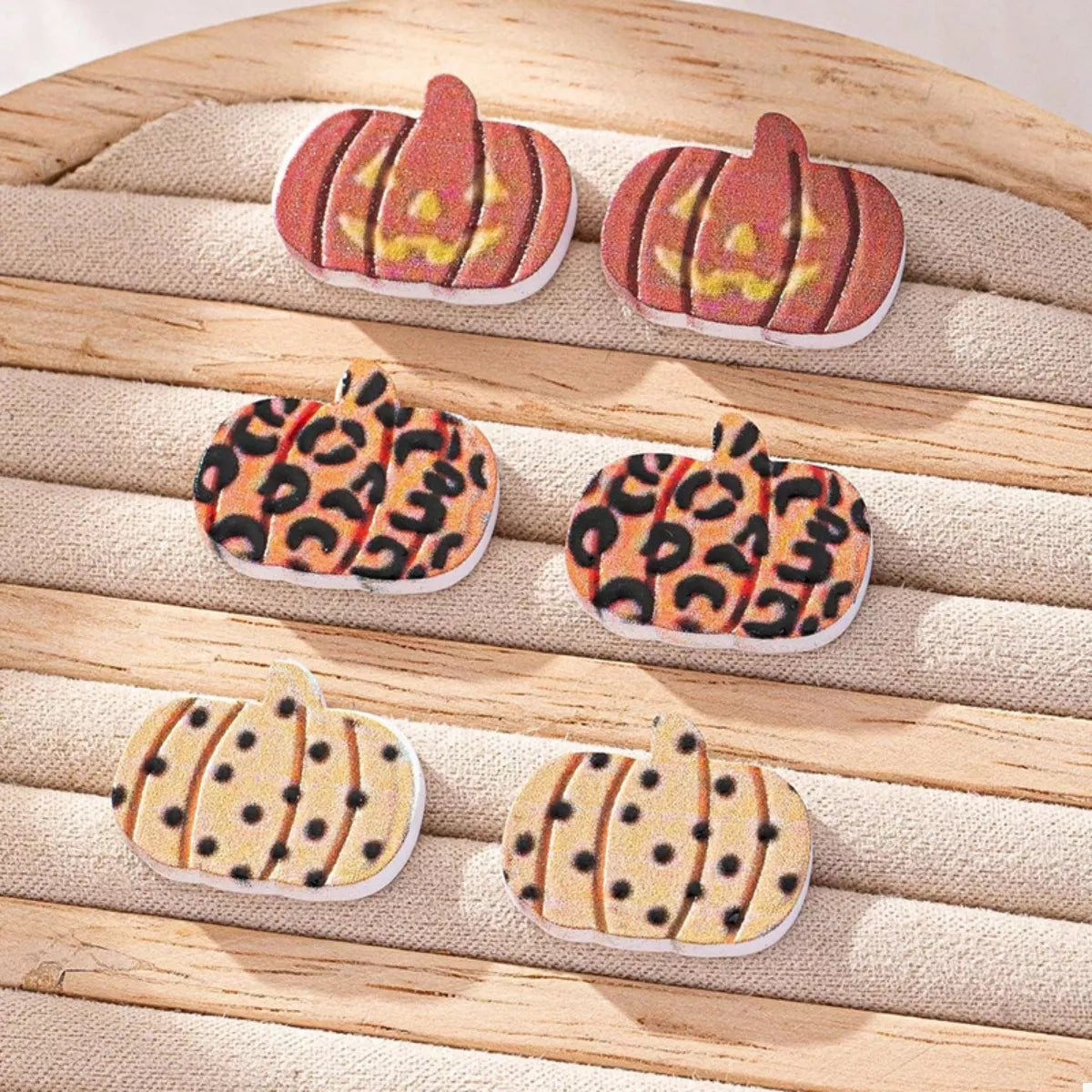 3 Piece Halloween Pumpkin Stud Earrings - Lilixa.store