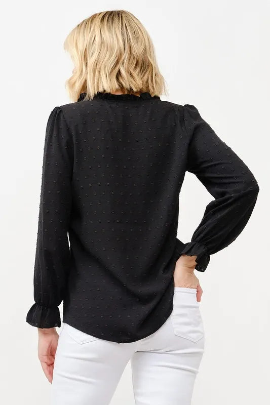 And The Why Polka Dot Ruffle Detailed Blouse Top - Lilixa.store