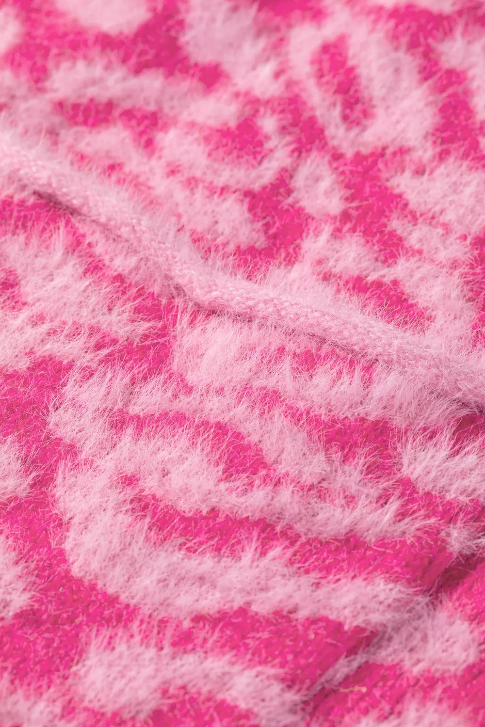 Leopard Button-Down Fuzzy Sweater Vest in Pink, view 10