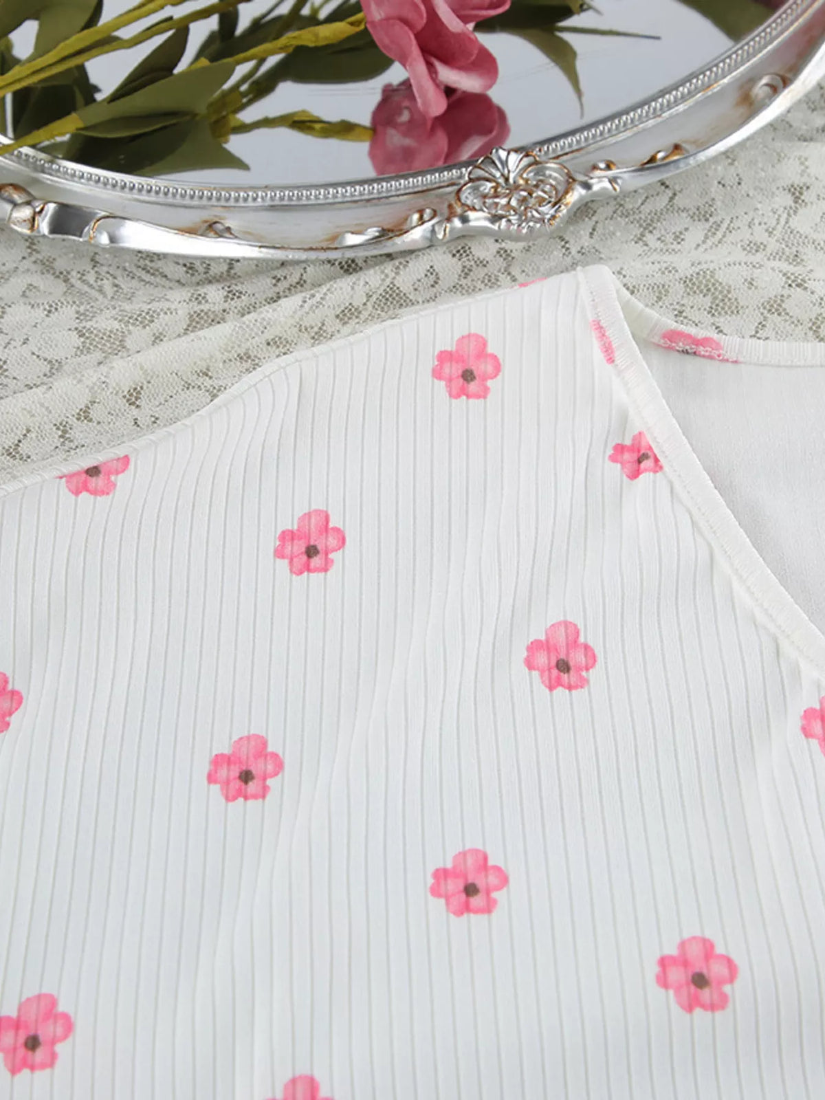 Floral Print Cami Dress and Cardigan Lounge Set - Lilixa.store