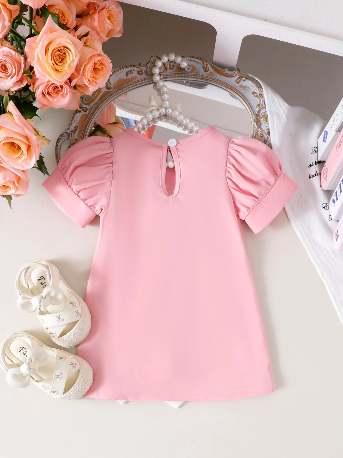 Children's Bow Puff Sleeve Dress - Lilixa.store