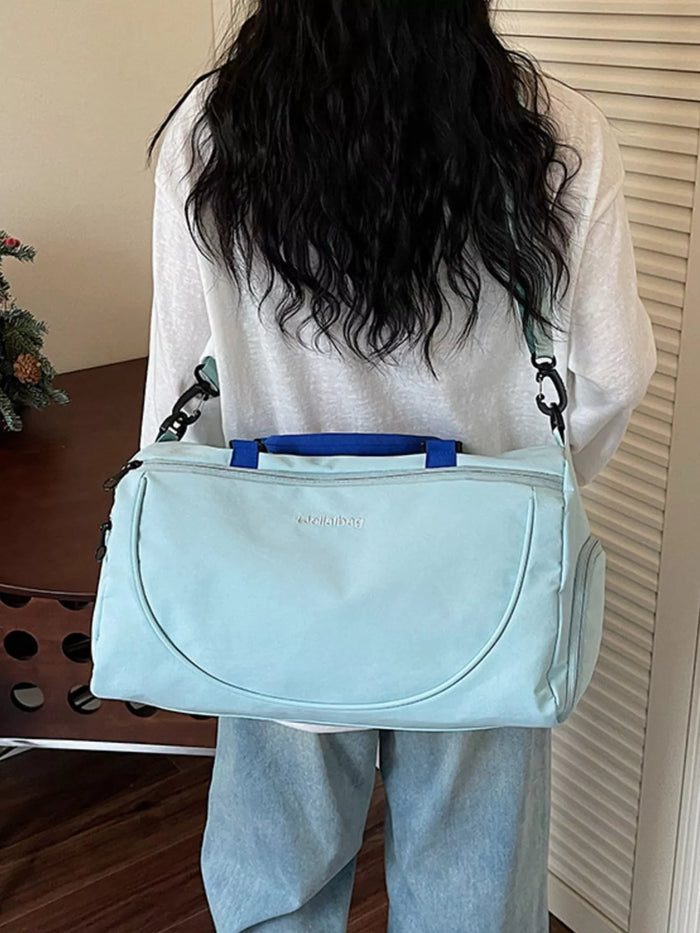 Duffle Bag with Adjustable Strap in Blue