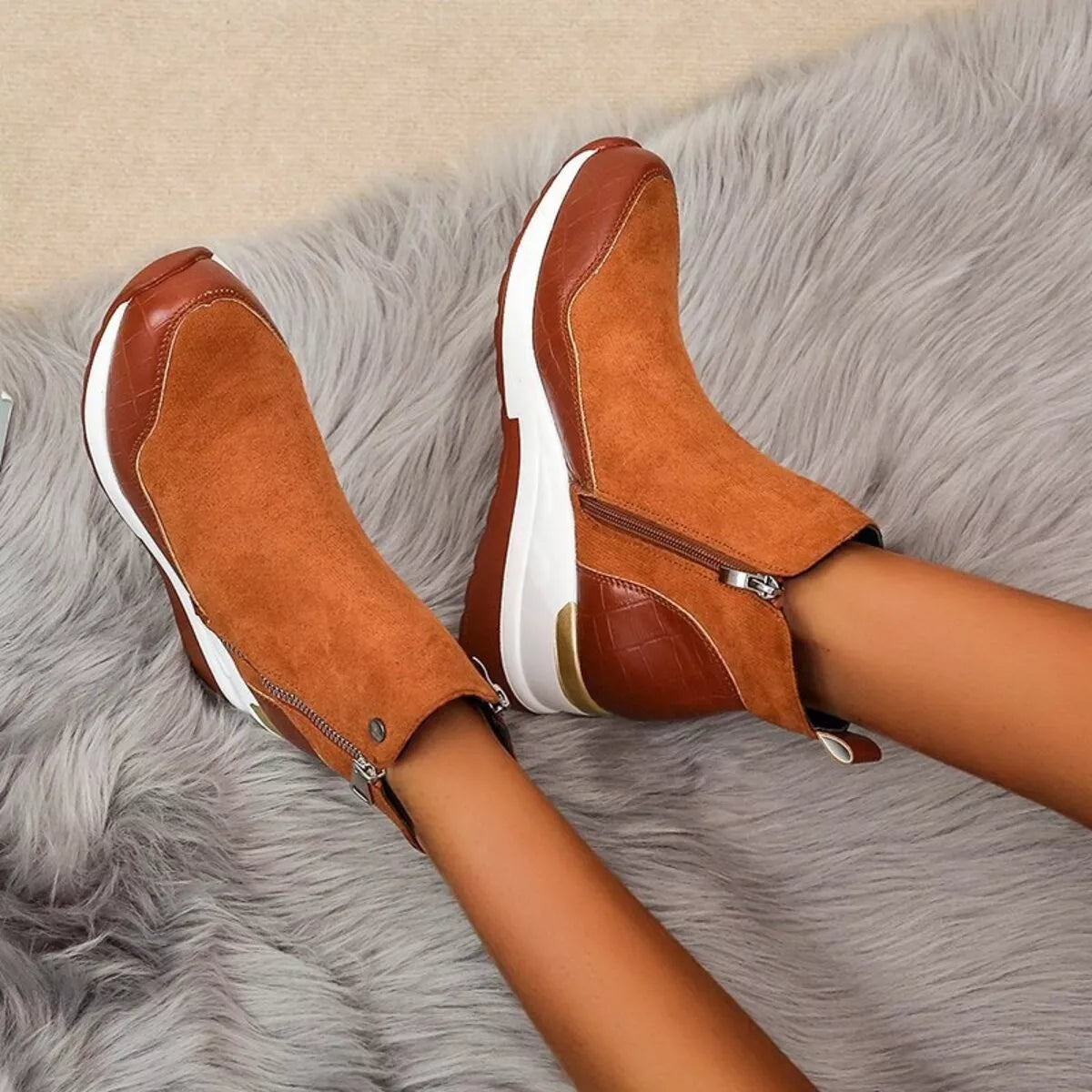 Side Zipper Ankle Boots - Lilixa.store