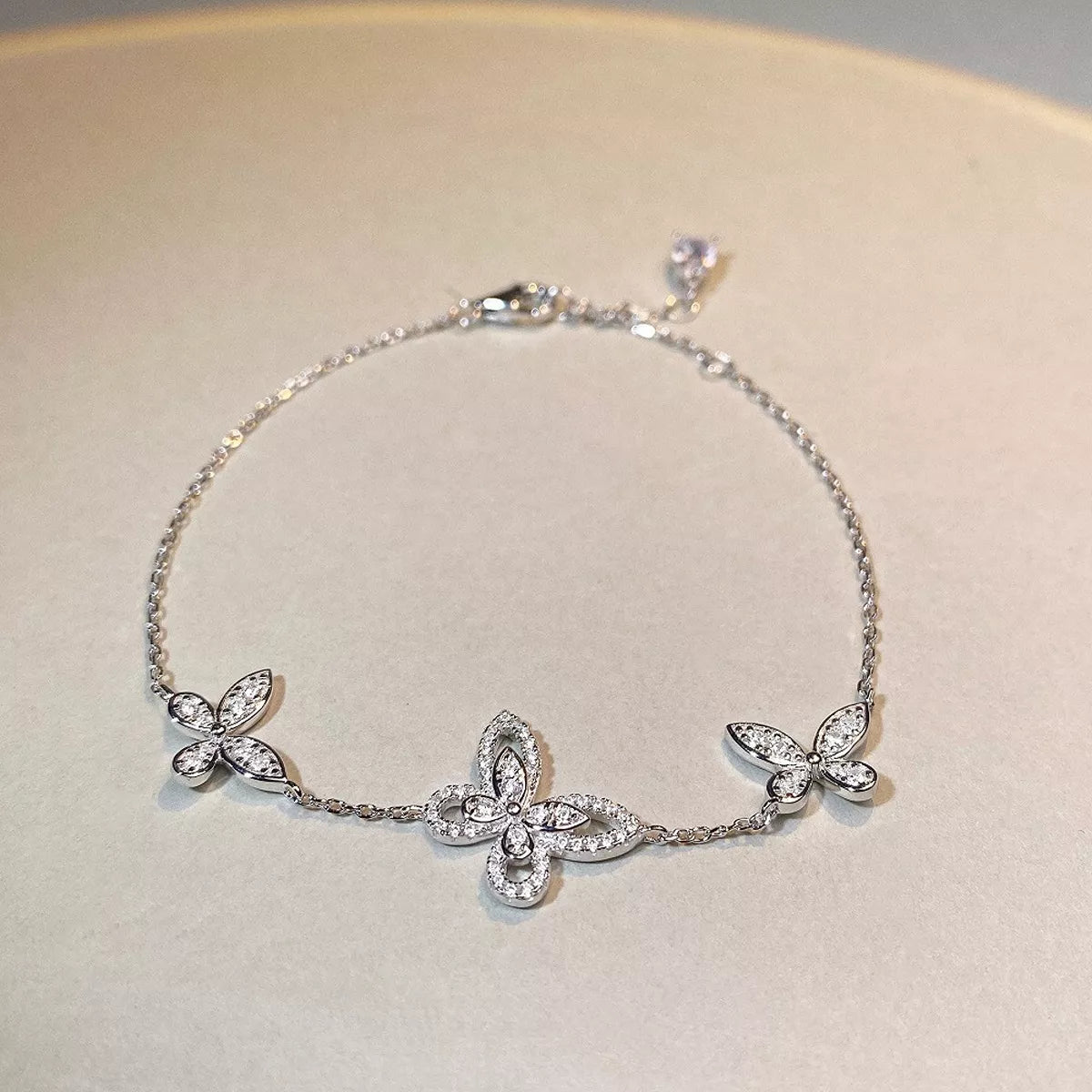925 Sterling Silver Chain Butterfly Bracelet