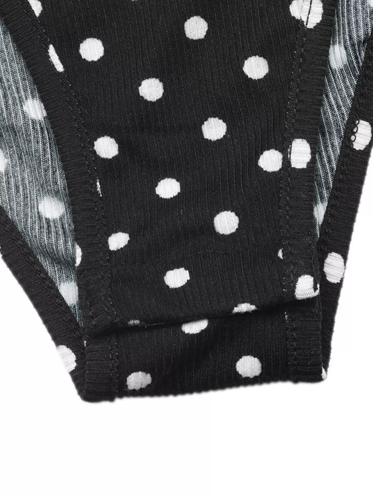 Polka Dot Cutout Long Sleeve Bodysuit