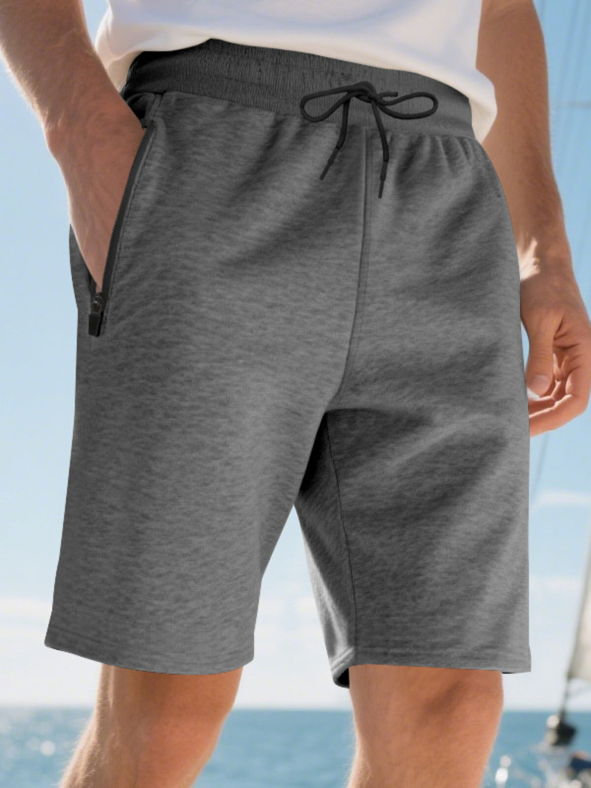 Men's Full Size Drawstring Casual Shorts Plus Size, view 8