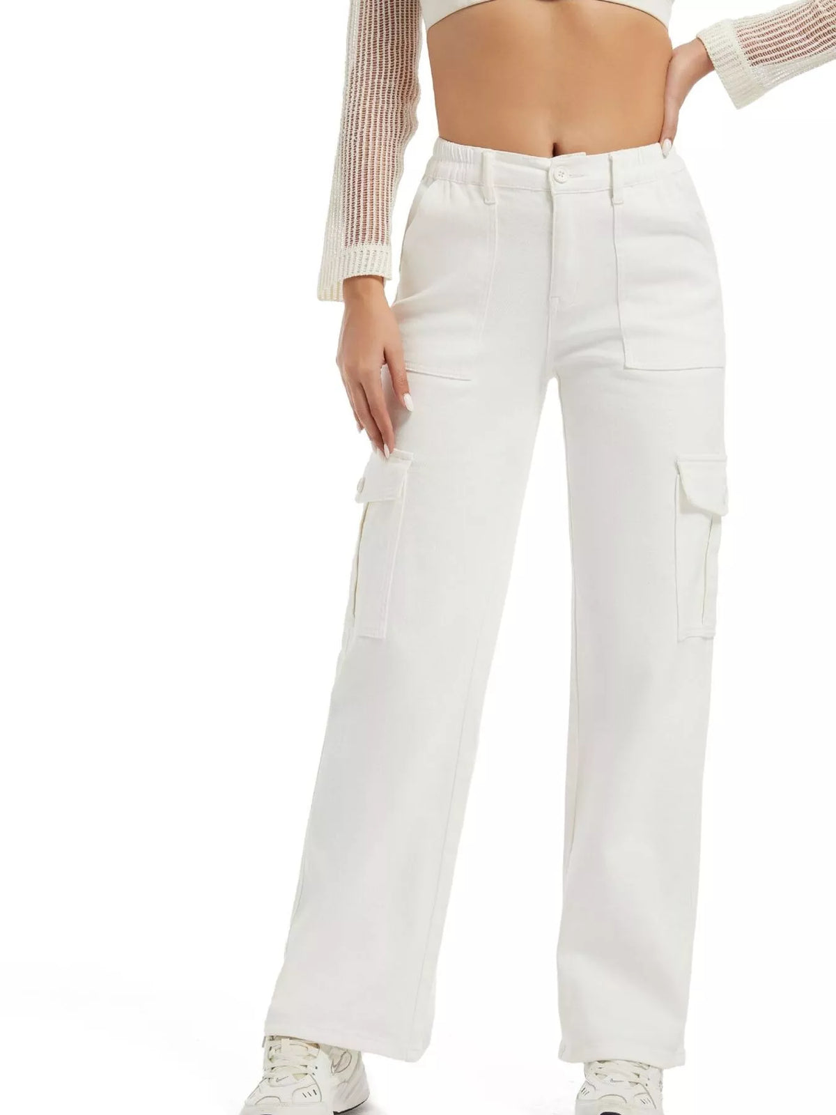 High-Waisted Cargo Jeans - Lilixa.store