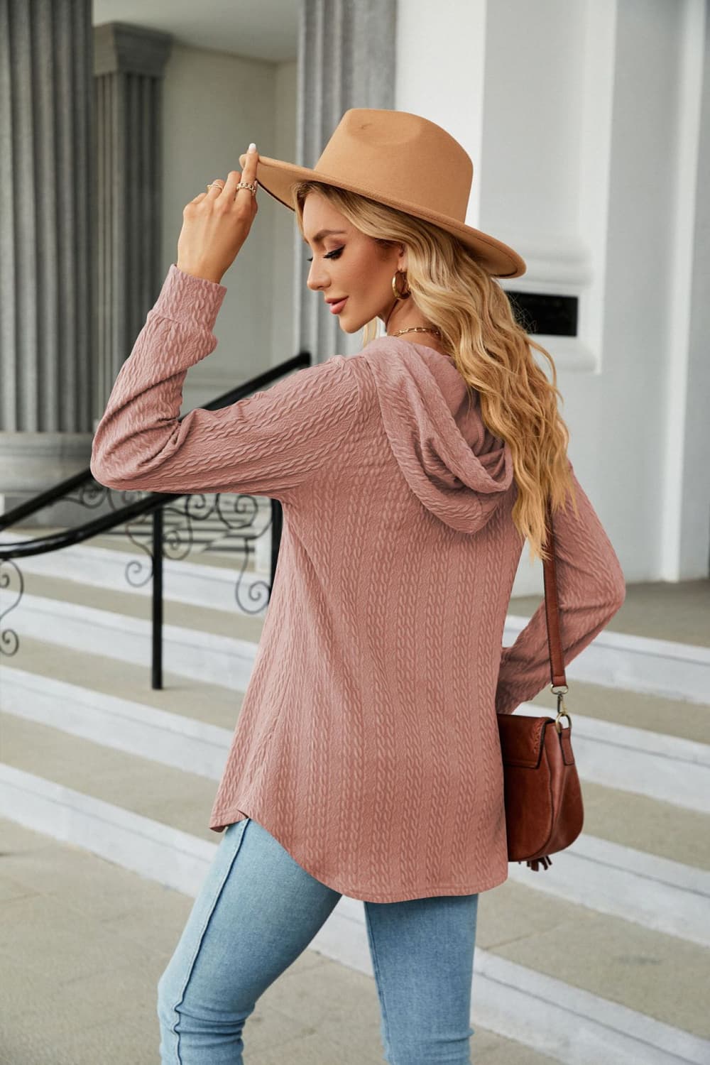 Long Sleeve Hooded Blouse, view 8