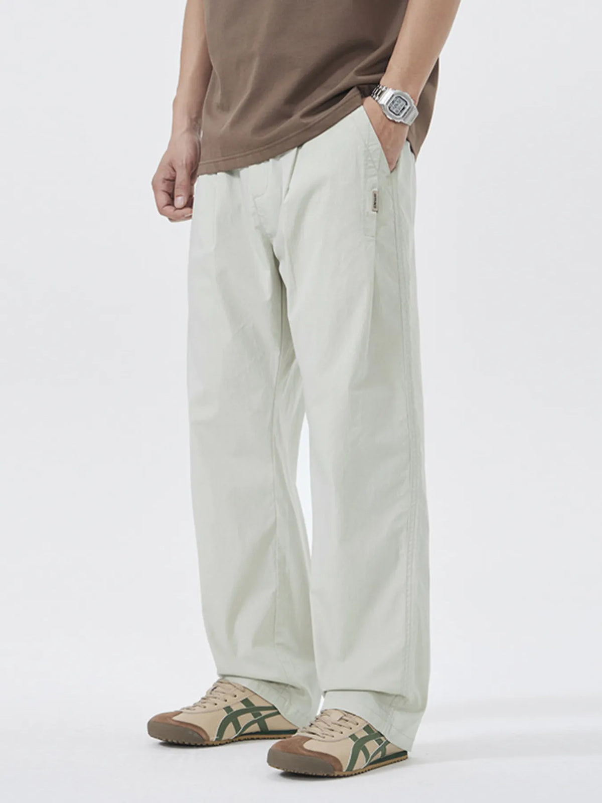 Men's Full Size Casual Loose Fit Pants Plus Size in Apricot