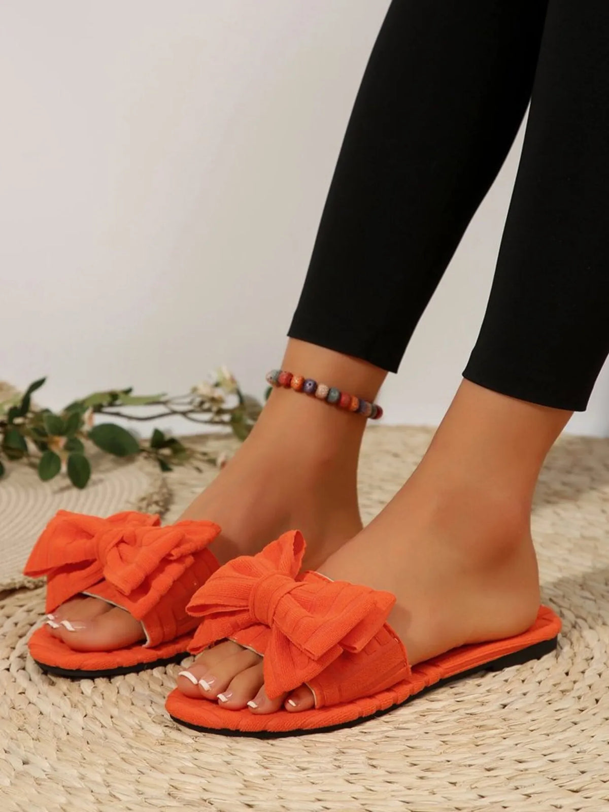 Bow Knot Open Toe Slippers - Lilixa.store