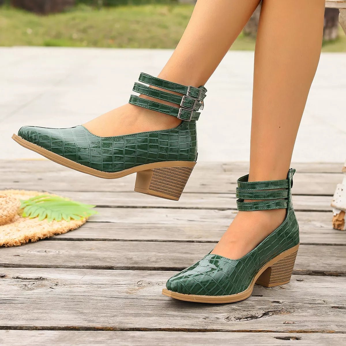 Point Toe Block Heels Pumps - Lilixa.store
