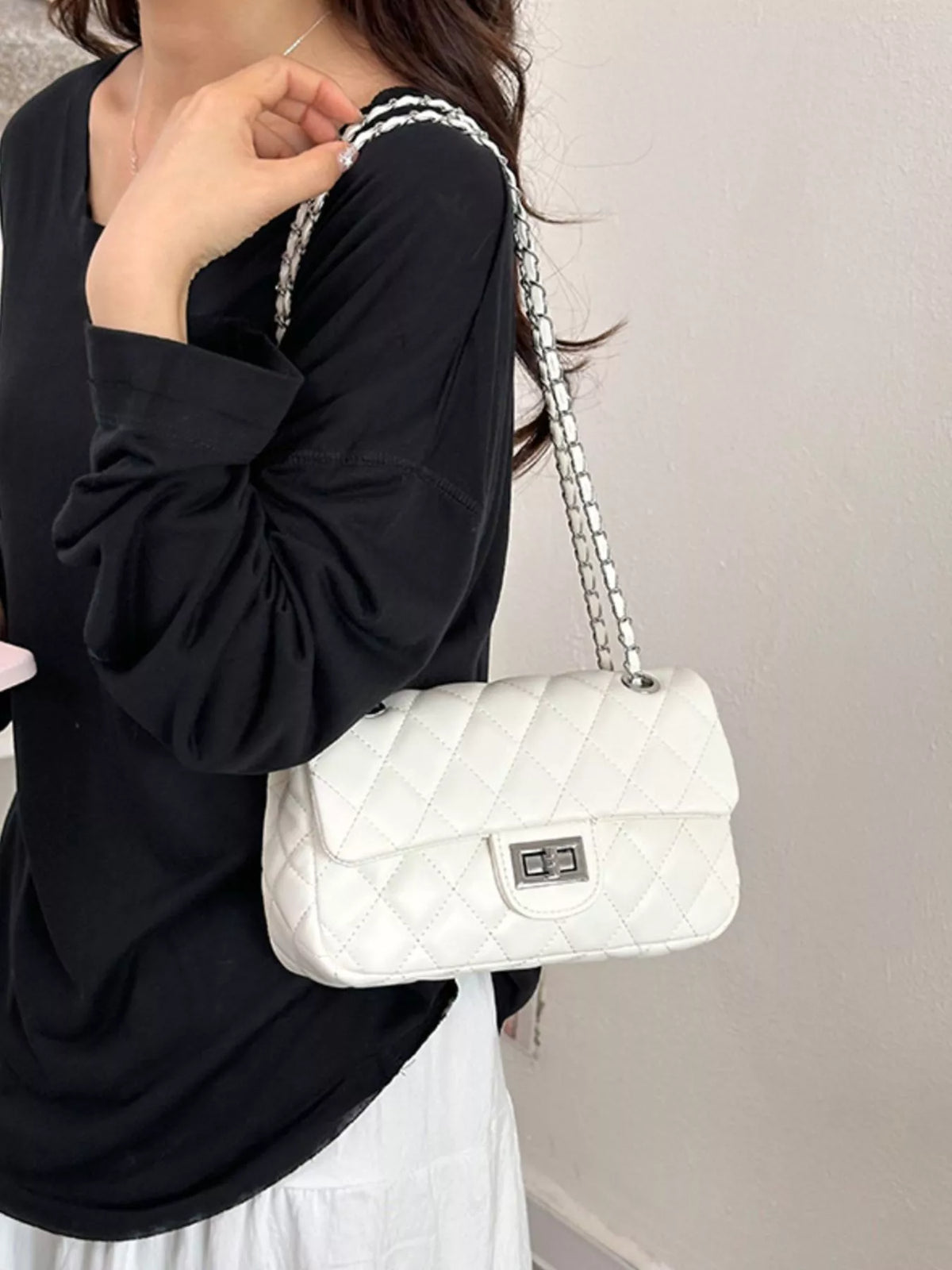 Quilted Chain Crossbody Bag