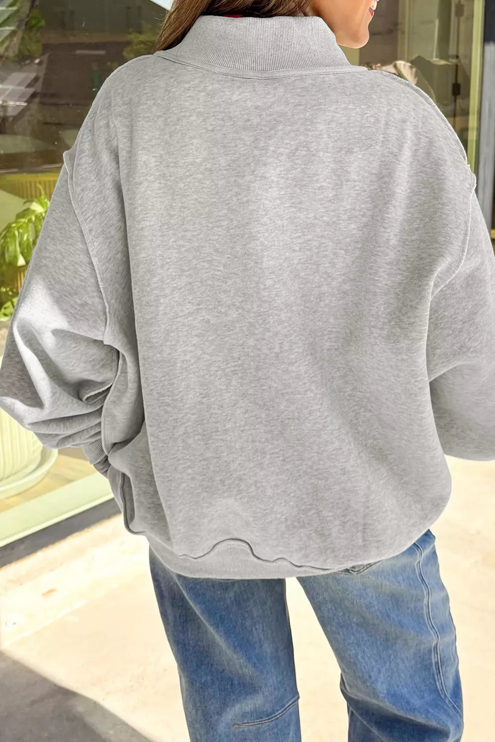Halloween BOO & Bat Printed Reversible Mock Neck Sweatshirt - Lilixa.store