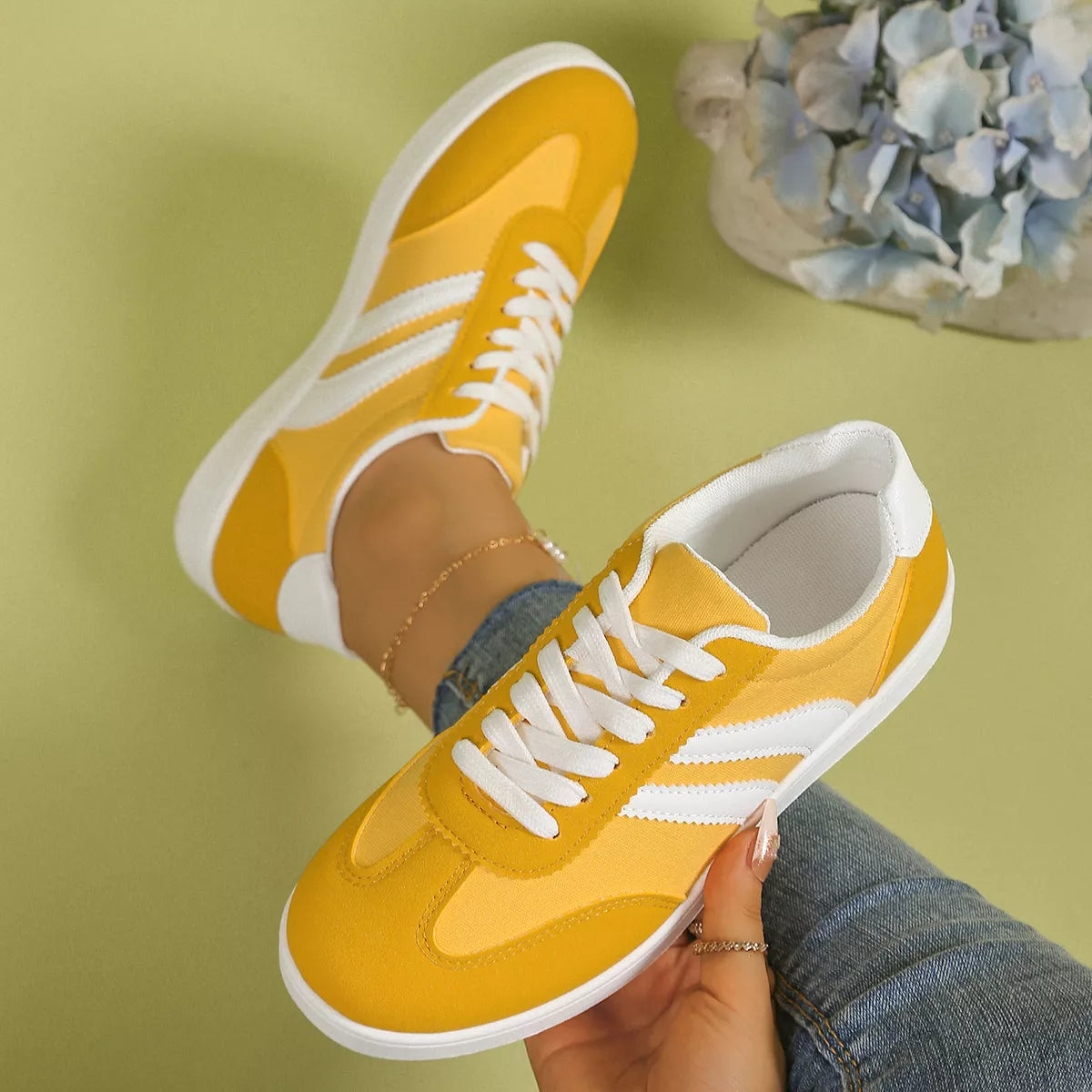 Casual Striped Flats Sneakers - Lilixa.store