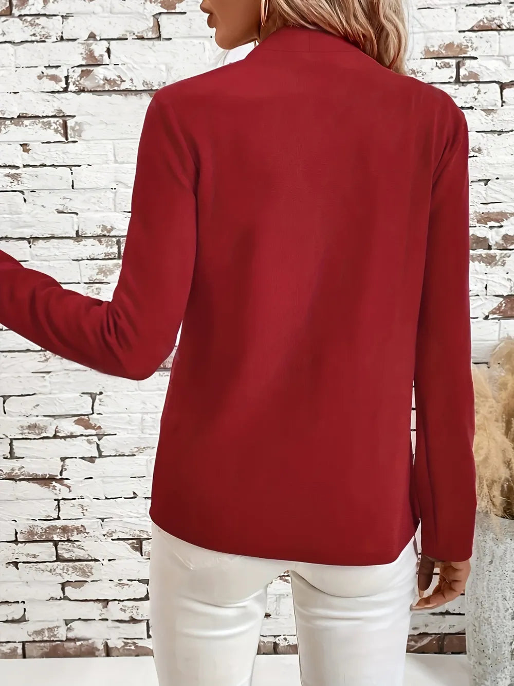 Solid Color Open Front Long Sleeve Cardigan - Lilixa.store