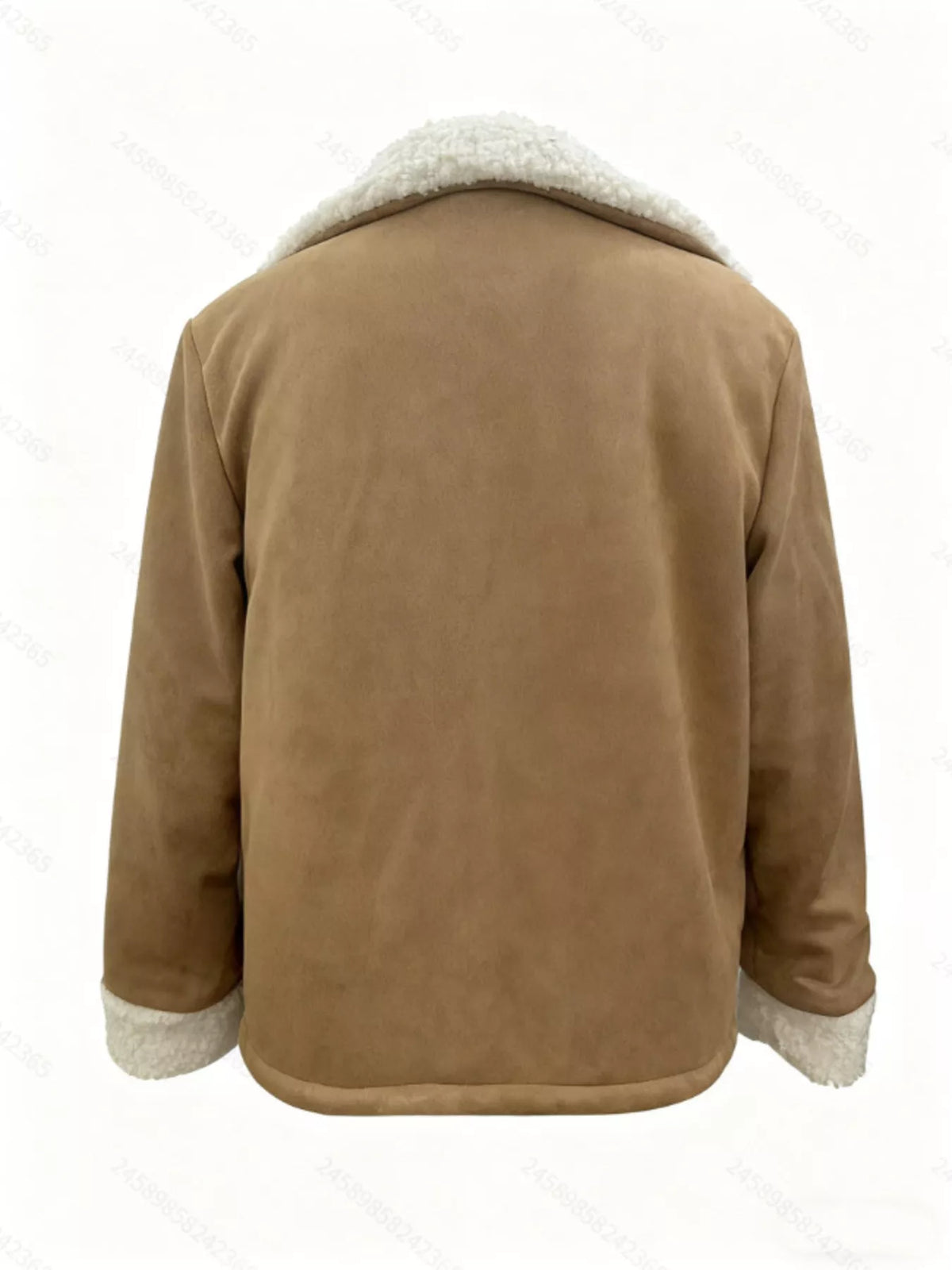 Sherpa-Lined Button Up Jacket - Lilixa.store